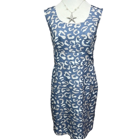 Ann Taylor Printed Dress Blue - Picture 1 of 6